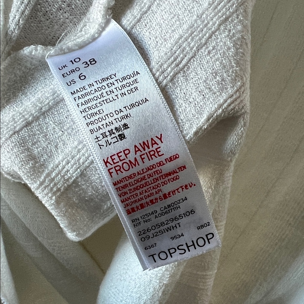 Topshop Ivory Ribbed Tank Top - Picture 3 of 3